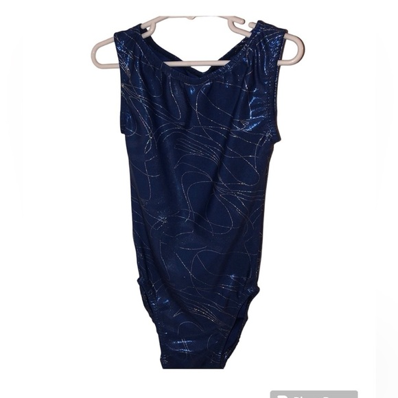 Flip Flop Leo’s blue leotard size 6 sparkle silver - Picture 1 of 4